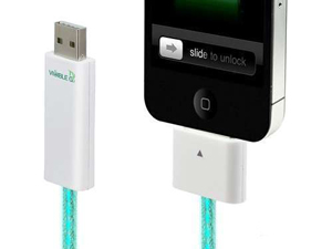  Dexim DWA063 Visible Green Cable  iPhone 4/3G/3GS / iPod / iPad White