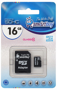 SmartBuy micro SDHC Card 16GB Class 10 + adapter